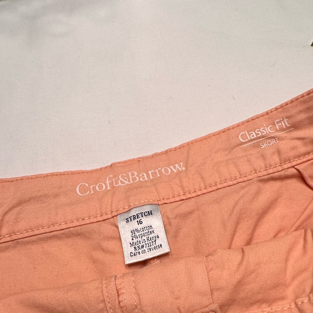 Peach Cotton Skort by Croft & Barrow Size 16 - Picture 6 of 6